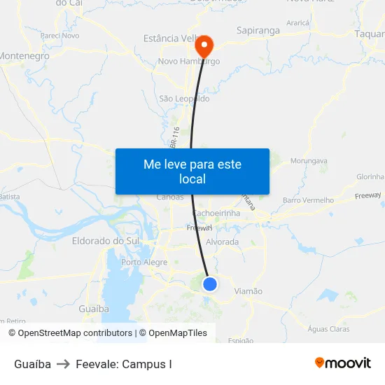 Guaíba to Feevale: Campus I map