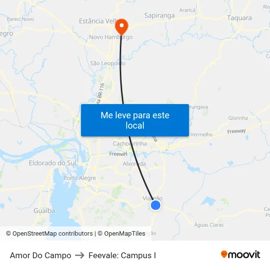 Amor Do Campo to Feevale: Campus I map