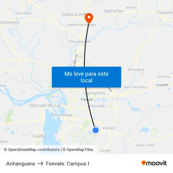Anhanguera to Feevale: Campus I map