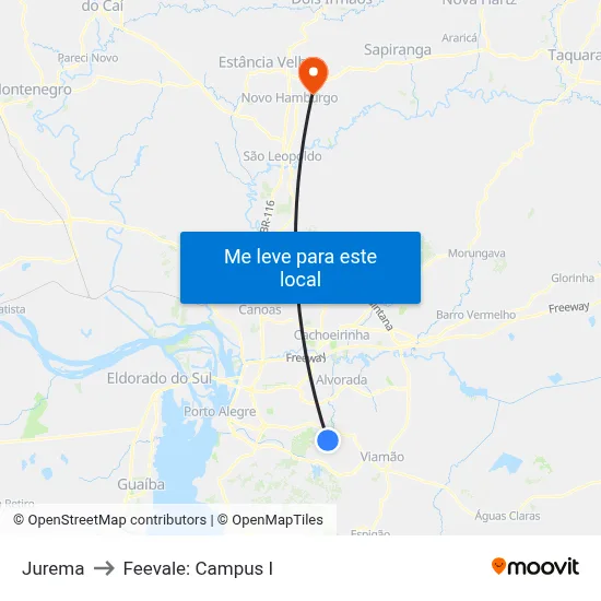 Jurema to Feevale: Campus I map