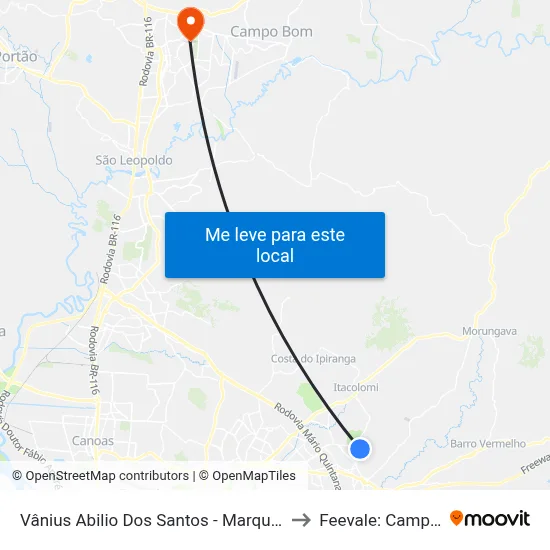 Vânius Abilio Dos Santos - Marquespan to Feevale: Campus I map