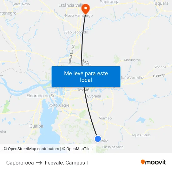 Capororoca to Feevale: Campus I map