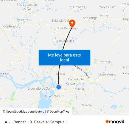 A. J. Renner to Feevale: Campus I map