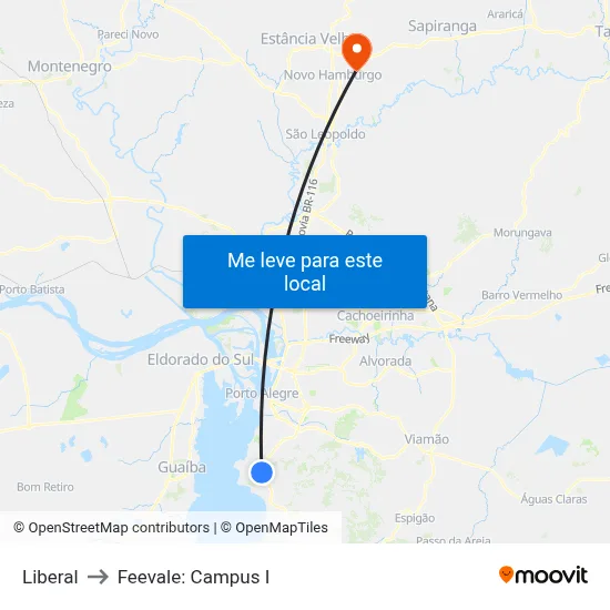 Liberal to Feevale: Campus I map