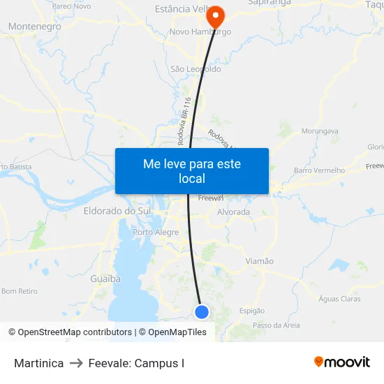 Martinica to Feevale: Campus I map