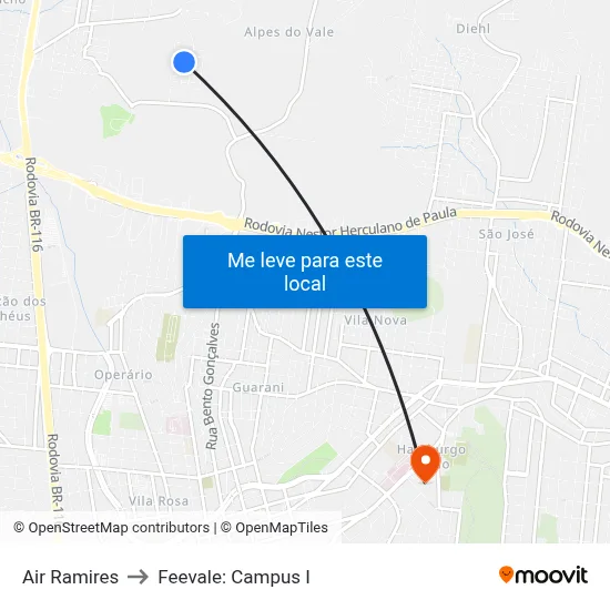 Air Ramires to Feevale: Campus I map