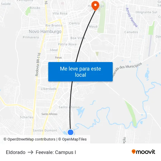 Eldorado to Feevale: Campus I map