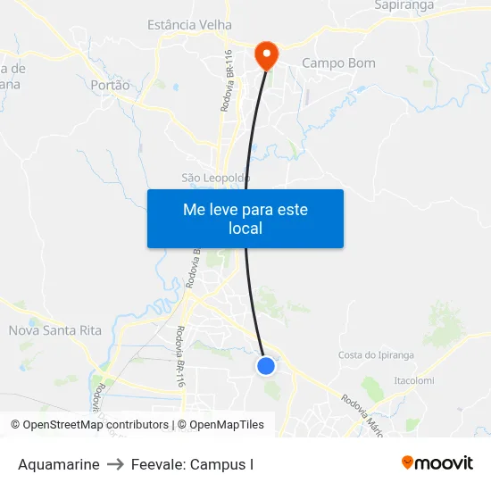 Aquamarine to Feevale: Campus I map