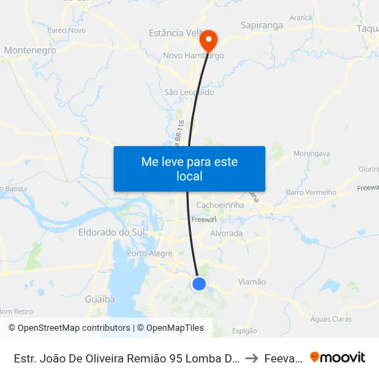 Estr. João De Oliveira Remião 95 Lomba Do Pinheiro Porto Alegre - Rio Grande Do Sul 91550-000 Brasil to Feevale: Campus I map