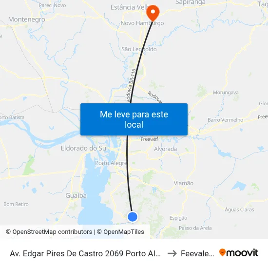 Av. Edgar Pires De Castro 2069 Porto Alegre - Rio Grande Do Sul 91786-299 Brasil to Feevale: Campus I map