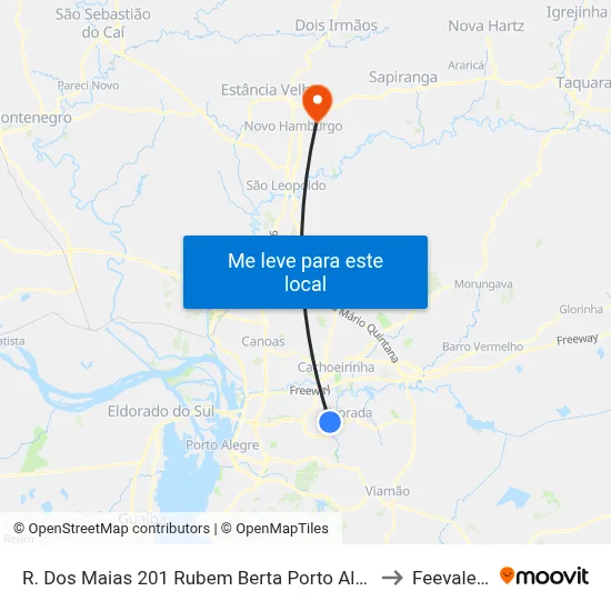 R. Dos Maias 201 Rubem Berta Porto Alegre - Rio Grande Do Sul 91170-200 Brasil to Feevale: Campus I map