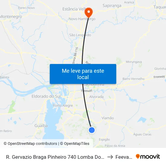 R. Gervazio Braga Pinheiro 740 Lomba Do Pinheiro Porto Alegre - Rio Grande Do Sul 91570-490 Brasil to Feevale: Campus I map