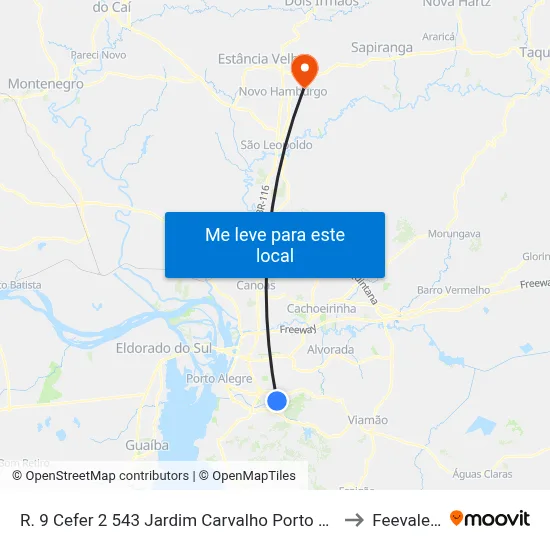 R. 9 Cefer 2 543 Jardim Carvalho Porto Alegre - Rio Grande Do Sul 91430-310 Brasil to Feevale: Campus I map