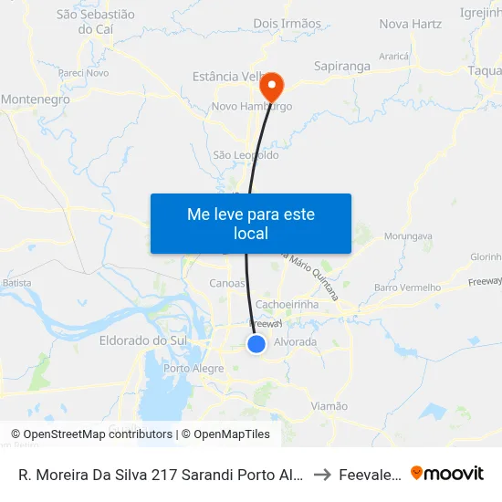 R. Moreira Da Silva 217 Sarandi Porto Alegre - Rio Grande Do Sul 91110-360 Brasil to Feevale: Campus I map