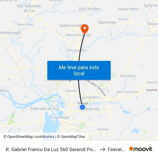 R. Gabriel Franco Da Luz 560 Sarandi Porto Alegre - Rio Grande Do Sul 91120-415 Brasil to Feevale: Campus I map