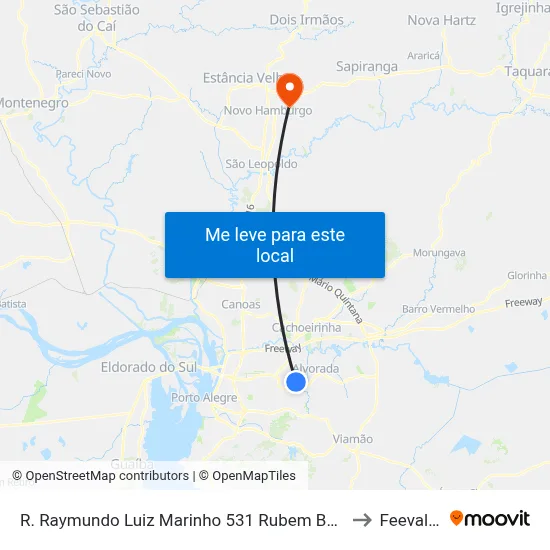 R. Raymundo Luiz Marinho 531 Rubem Berta Porto Alegre - Rio Grande Do Sul 91180-205 Brasil to Feevale: Campus I map
