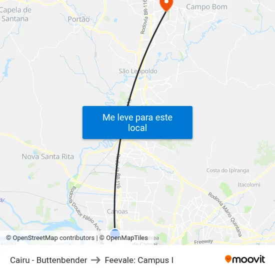 Cairu - Buttenbender to Feevale: Campus I map