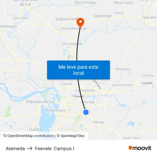 Alameda to Feevale: Campus I map