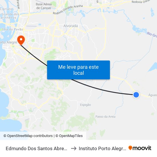 Edmundo Dos Santos Abreu (Estr. Das Laranjeiras) to Instituto Porto Alegre Unidade Central map
