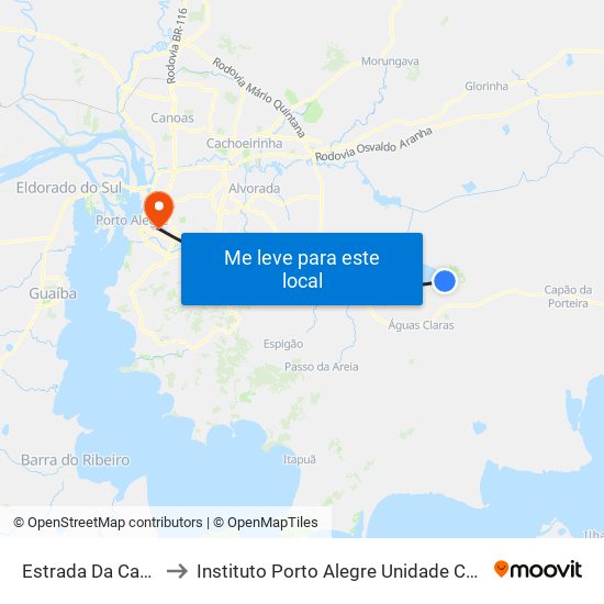Estrada Da Canita to Instituto Porto Alegre Unidade Central map