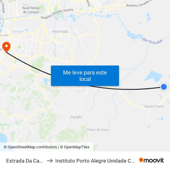 Estrada Da Canita to Instituto Porto Alegre Unidade Central map