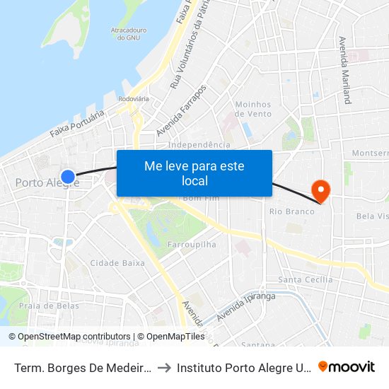 Term. Borges De Medeiros - Tudo Fácil to Instituto Porto Alegre Unidade Central map