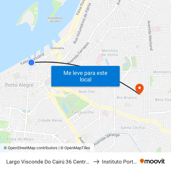 Largo Visconde Do Cairú 36 Centro Histórico Porto Alegre - Rio Grande Do Sul 90090 Brasil to Instituto Porto Alegre Unidade Central map