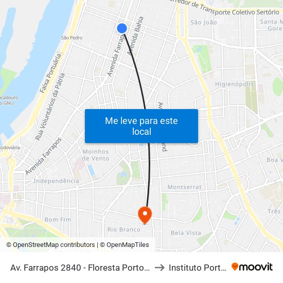 Av. Farrapos 2840 - Floresta Porto Alegre - São Geraldo Porto Alegre - Rs 90230-080 Brasil to Instituto Porto Alegre Unidade Central map