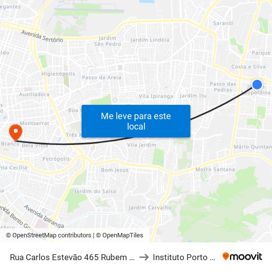 Rua Carlos Estevão 465 Rubem Berta Porto Alegre - Rs 91240-000 Brasil to Instituto Porto Alegre Unidade Central map