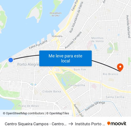 Centro Siqueira Campos - Centro Histórico Porto Alegre - Rs 90010-001 Brasil to Instituto Porto Alegre Unidade Central map