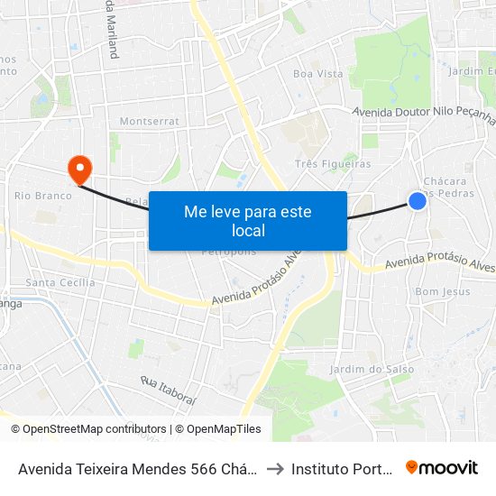 Avenida Teixeira Mendes 566 Chácara Das Pedras Porto Alegre - Rs 91330-390 Brasil to Instituto Porto Alegre Unidade Central map