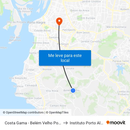Costa Gama - Belém Velho Porto Alegre - Rs 91787-311 Brasil to Instituto Porto Alegre Unidade Central map