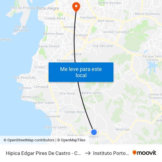 Hipica Edgar Pires De Castro - Campo Novo Porto Alegre - Rs 91787-878 Brasil to Instituto Porto Alegre Unidade Central map