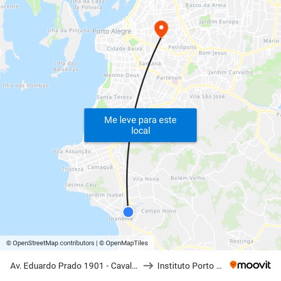 Av. Eduardo Prado 1901 - Cavalhada Porto Alegre - Rs 91751-000 Brasil to Instituto Porto Alegre Unidade Central map