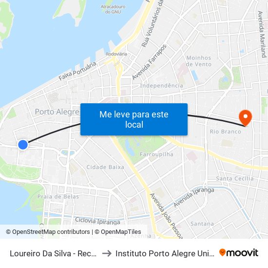 Loureiro Da Silva - Receita Federal to Instituto Porto Alegre Unidade Central map