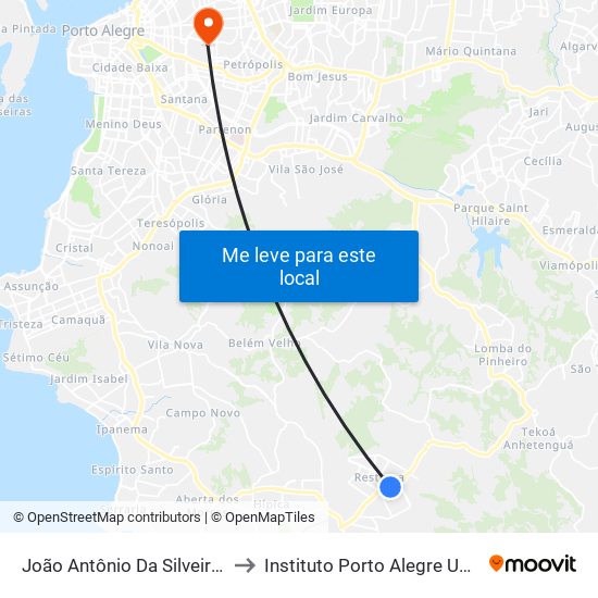 João Antônio Da Silveira - Super Kan to Instituto Porto Alegre Unidade Central map