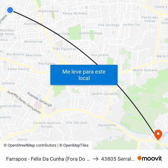 Farrapos - Félix Da Cunha (Fora Do Corredor) to 43805 Serralheria map