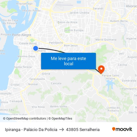 Ipiranga - Palácio Da Polícia to 43805 Serralheria map
