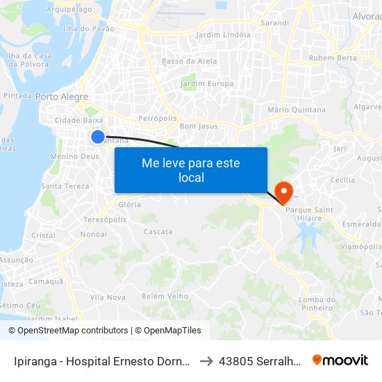 Ipiranga - Hospital Ernesto Dornelles to 43805 Serralheria map
