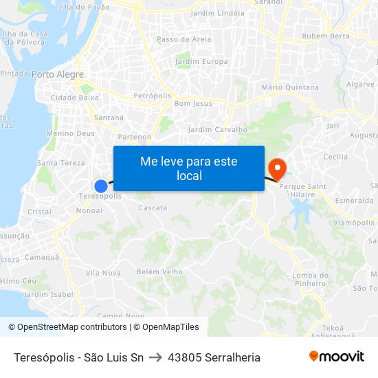 Teresópolis - São Luis Sn to 43805 Serralheria map