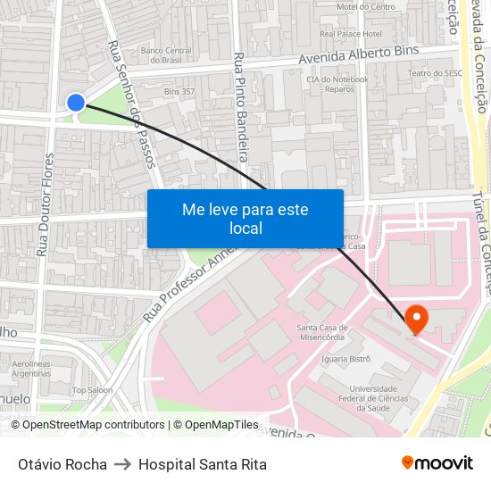 Otávio Rocha to Hospital Santa Rita map