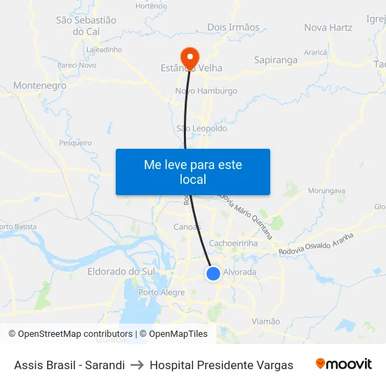 Assis Brasil - Sarandi to Hospital Presidente Vargas map
