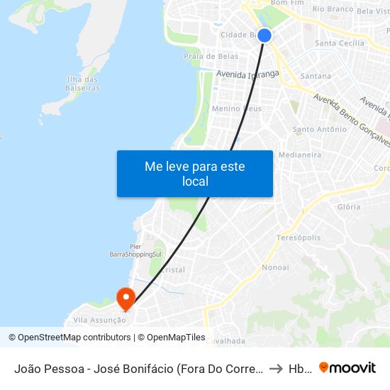 João Pessoa - José Bonifácio (Fora Do Corredor) to Hbm map