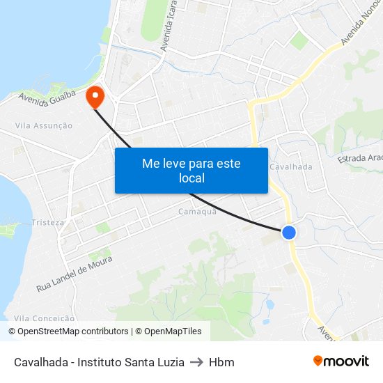 Cavalhada - Instituto Santa Luzia to Hbm map
