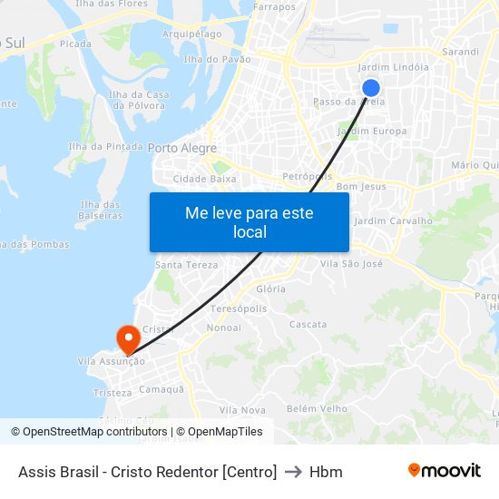 Assis Brasil - Cristo Redentor [Centro] to Hbm map