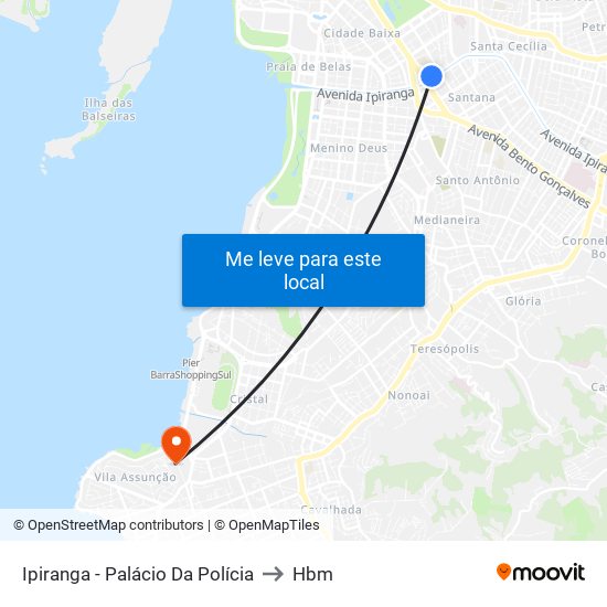 Ipiranga - Palácio Da Polícia to Hbm map