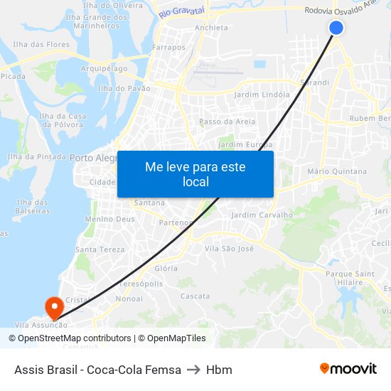 Assis Brasil - Coca-Cola Femsa to Hbm map