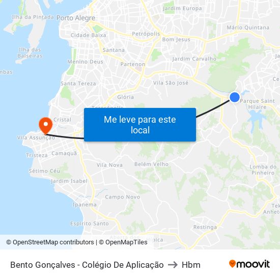 Bento Gonçalves - Colégio De Aplicação to Hbm map