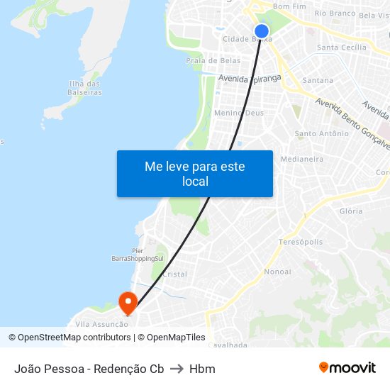 João Pessoa - Redenção Cb to Hbm map