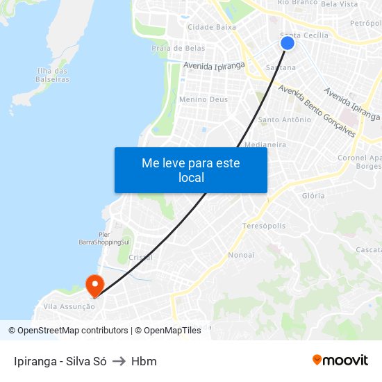 Ipiranga - Silva Só to Hbm map